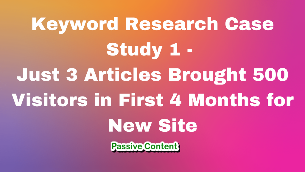 keyword research case study 1